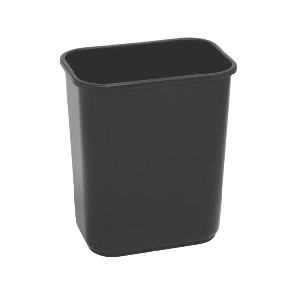 Highmark Rectangular 6.5 Gallons Plastic Black Wastebasket