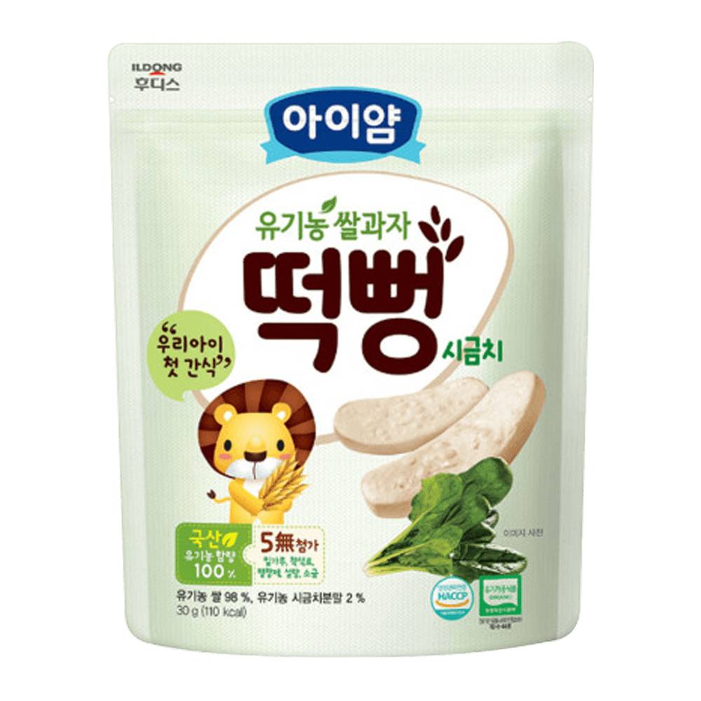 Ildong Organic Baby Rice Snack Spinach (1.05 oz)