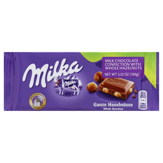 Milka Milk Chocolate Confection With Whole Hazelnuts
