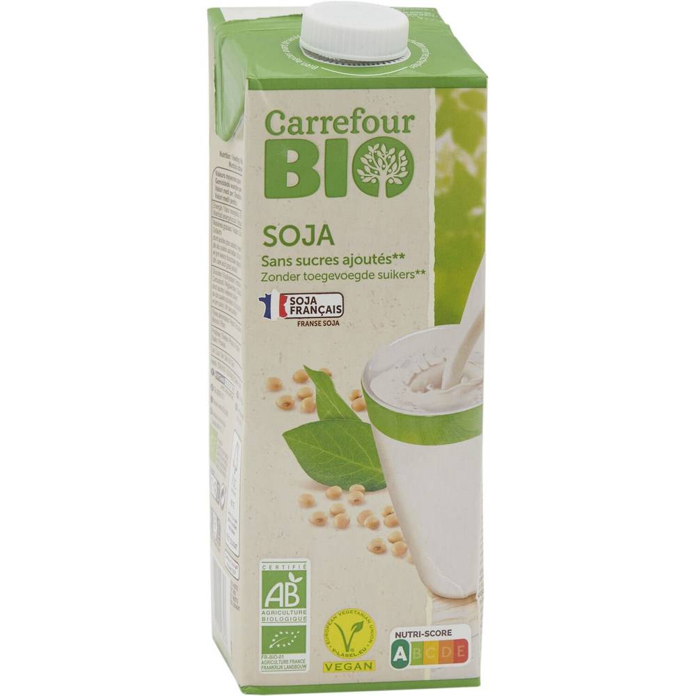 Carrefour - Boisson végétale au soja nature bio (1L)