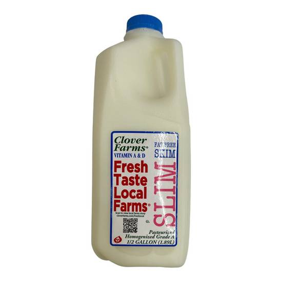 Clover Farms Slim Fat Free Skim Milk (0.5 gal)