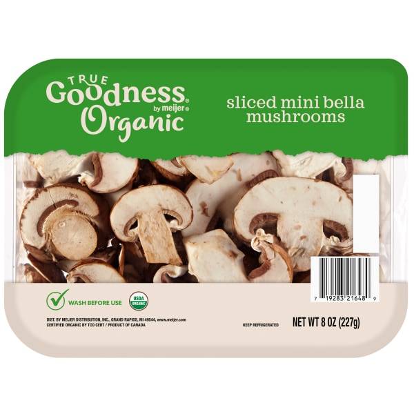 True Goodness Organic Sliced Mini Bella Mushrooms (8 oz)