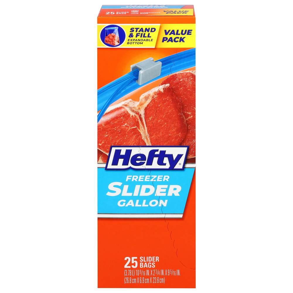 Hefty Stand & Fill Freezer Gallon Slider Bags