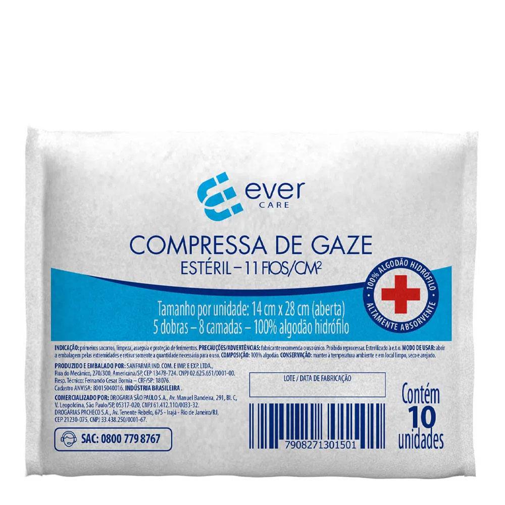 Ever Care · Compressa de gaze estéril 11 fios (10 un)