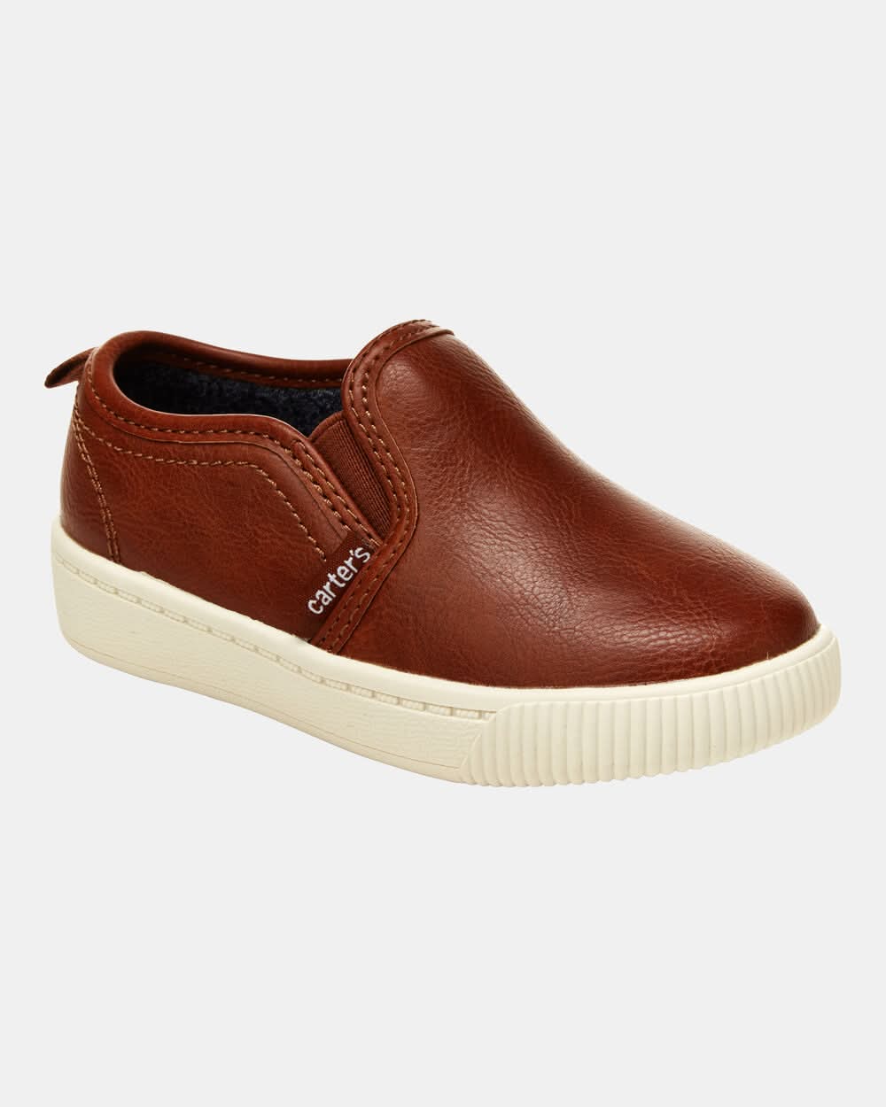 Toddler Faux Leather Casual Sneakers - Brown - 6