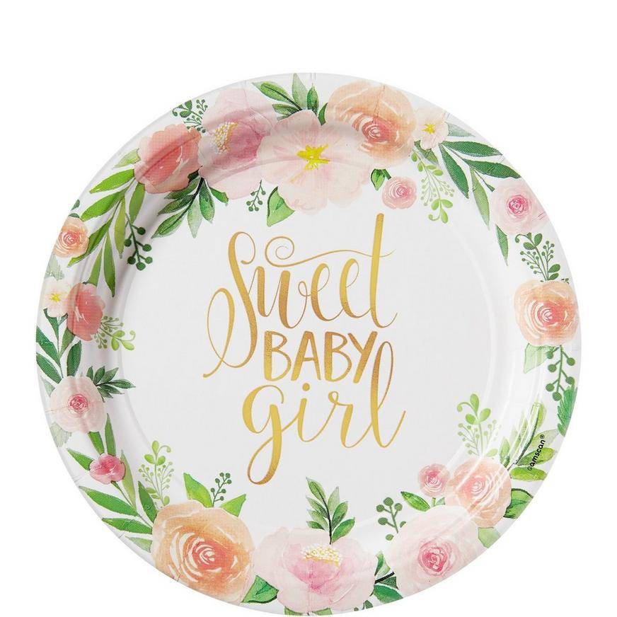 Floral Baby Dessert Plates 8ct