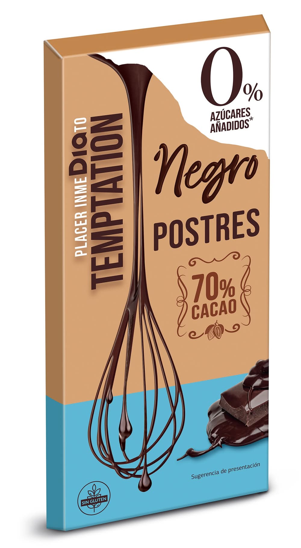 Chocolate Negro Para Postres Sin Azúcares Añadidos Temptation De Dia 200 G