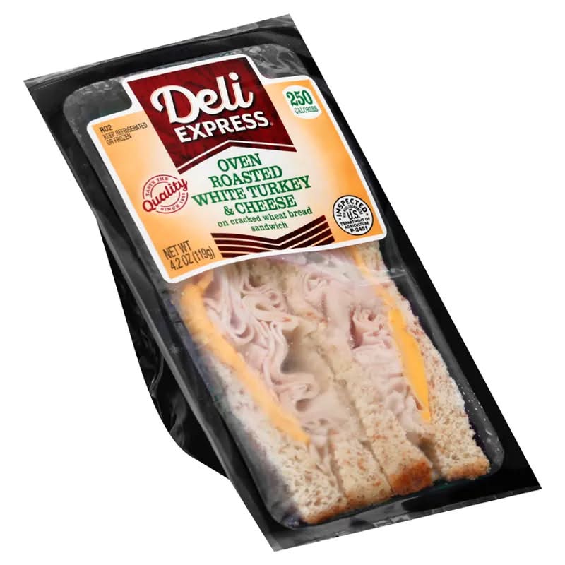 Deli Express Sandwich White Turkey Cheese Oven Roasted