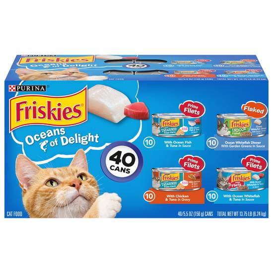 Friskies Oceans Of Delight Wet Cat Food Variety pack (40 ct)