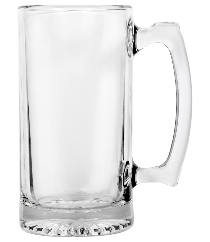 Glass Sports Mugs With Handles 26.5 Oz.