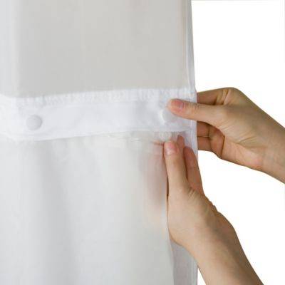 Hookless forro para cortina de baño blanco escarchado (1 pieza)