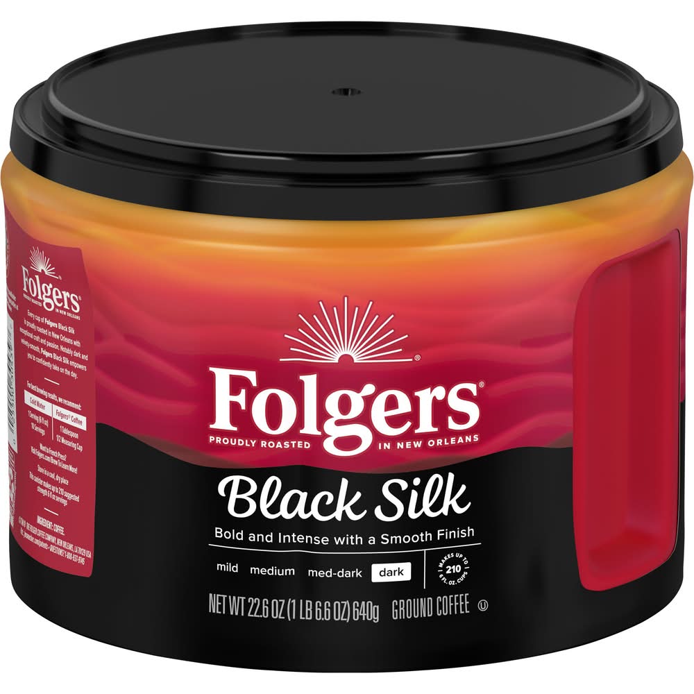 Folgers Roast Master Series Dark Ground Coffee, Black Silk (22.6 oz)