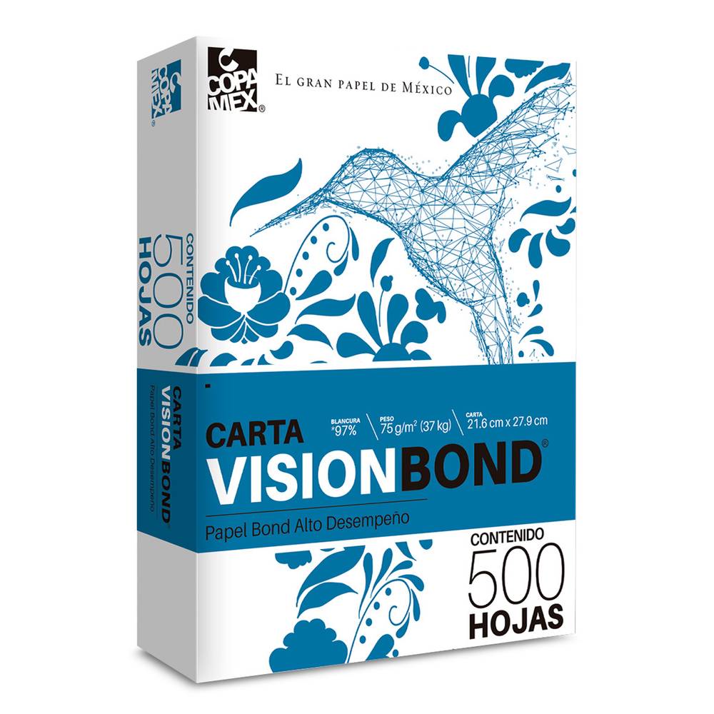 Copamex hojas bond alto desempeño vision bond (paquete 500 piezas)