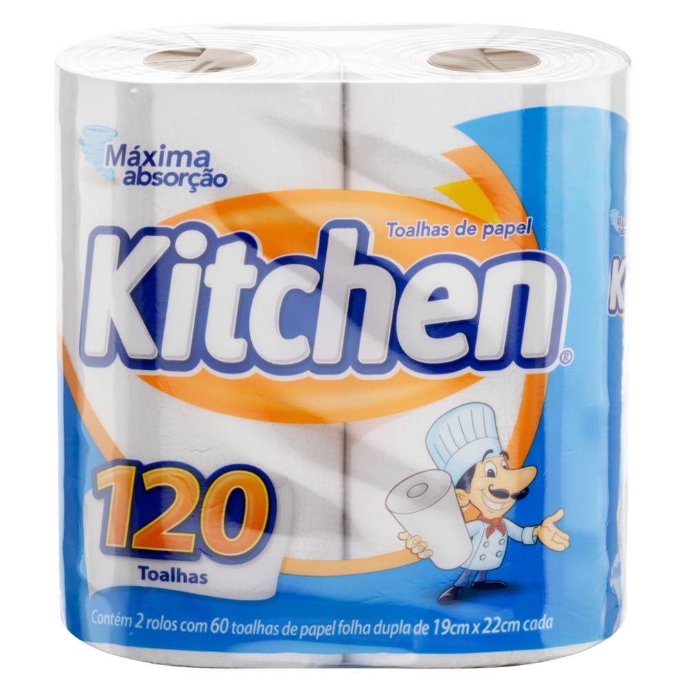 Kitchen papel toalha máxima absorção (2 unidades)