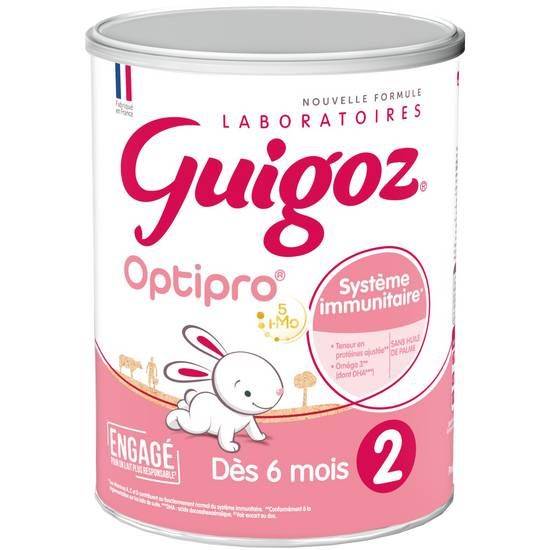 Guigoz 2 optipro lait intantile 2ème âge dès 6 mois - 830g