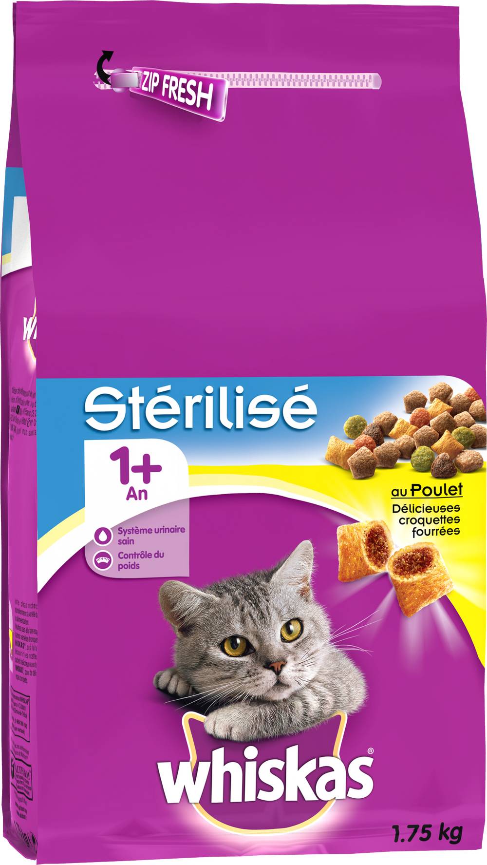 Whiskas - Croquettes au poulet stérilisé pour chat adulte (1,75kg)
