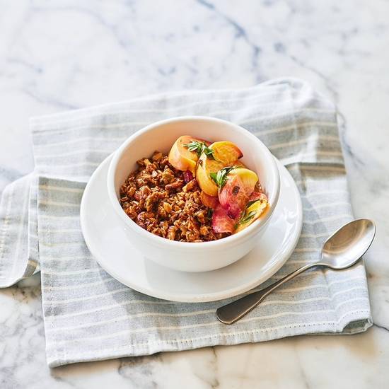 Roasted Peaches, Granola, & Labneh