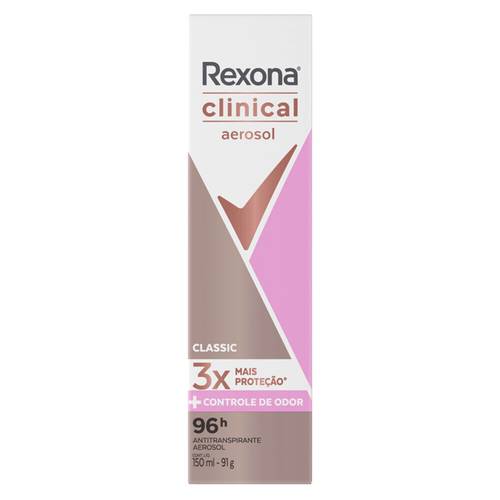 Rexona · Desodorante aerosol feminino clinical classic (150 ml)