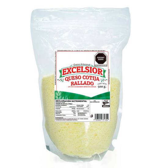 Excelsior queso cotija rallado (bolsa 500 g)