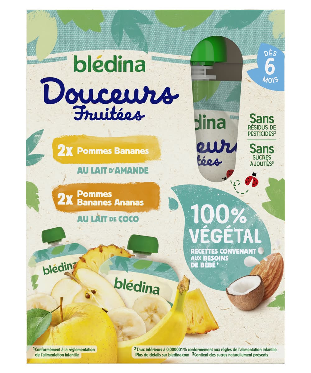 Blédina - Dessert aux fruits et au lait de coco adapté à bébé dès 6 mois (360g)