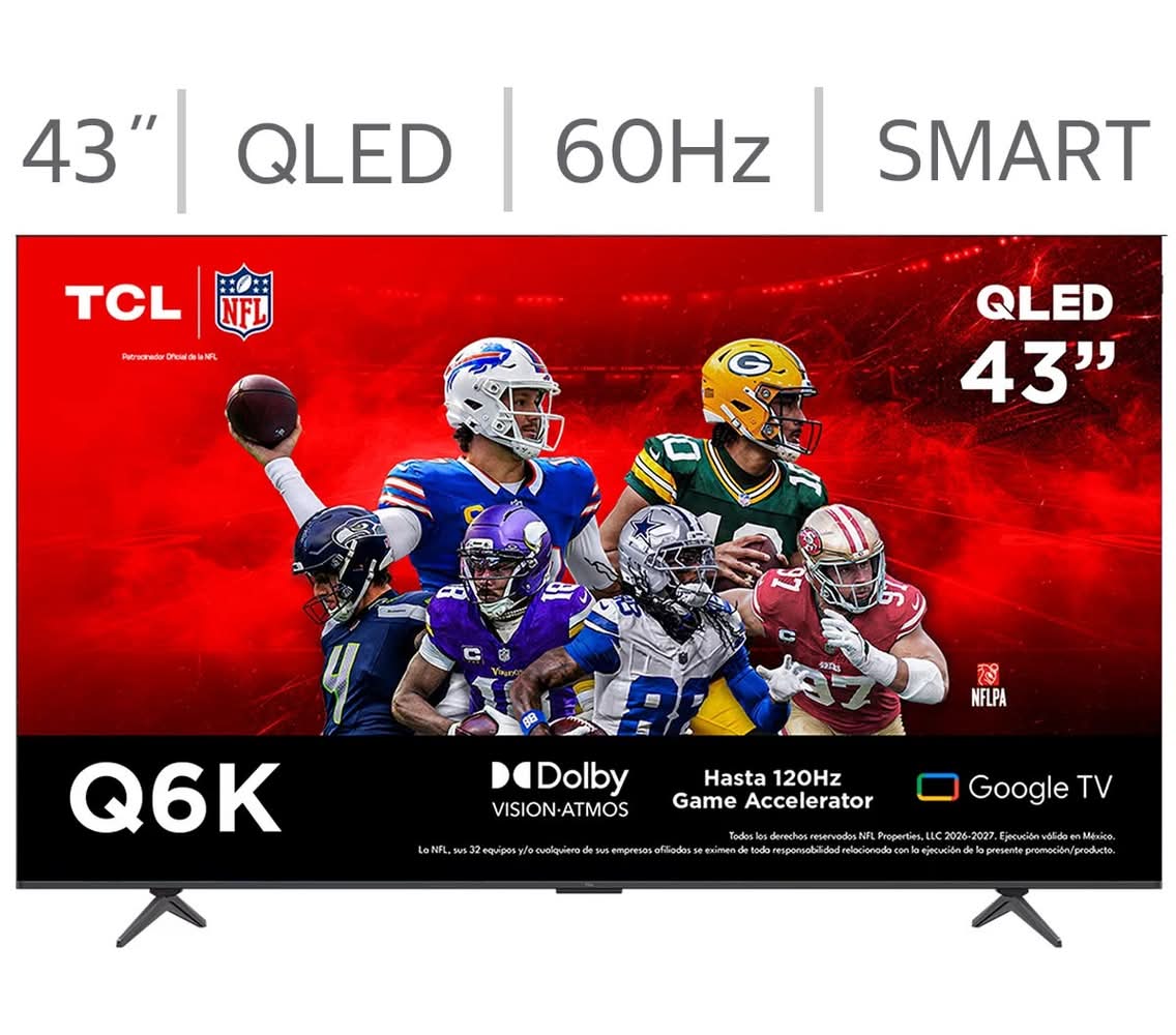 TCL · Pantalla smart tv 43q6k qled pro 4k, 43"