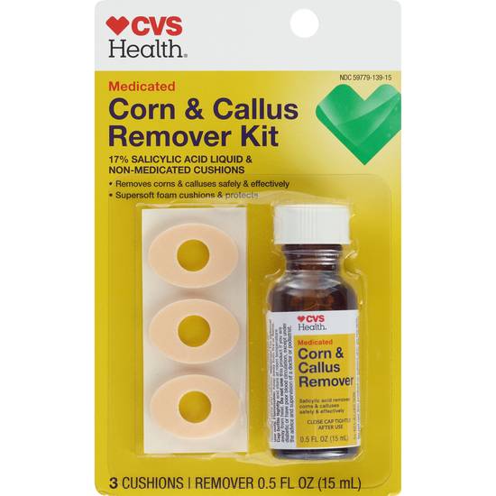 CVS Health Liquid Corn & Callus Remover Kit, Plus Non-Medicated Cushions
