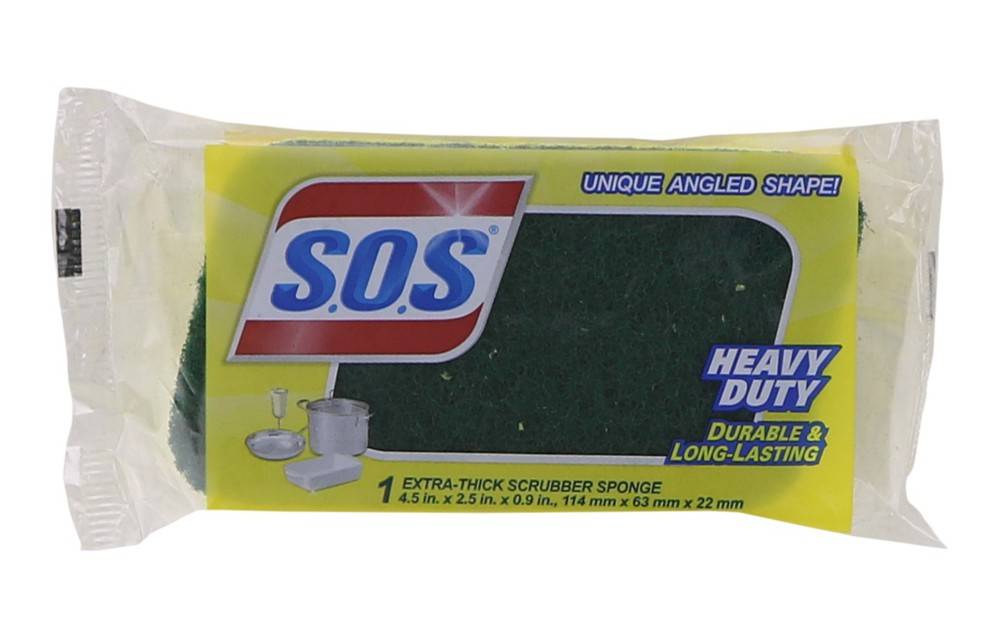S.O.S Heavy Duty Extra-Thick Scrubber Sponge, 4.5''* 2.5''* 0.9''