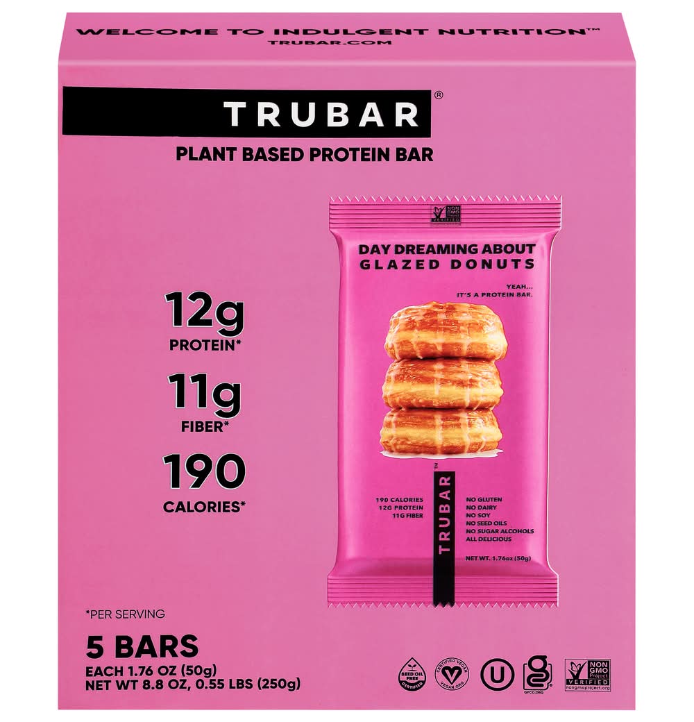 TRUBAR Plant Based Donuts Protein Bar (5 x 1.76 oz)