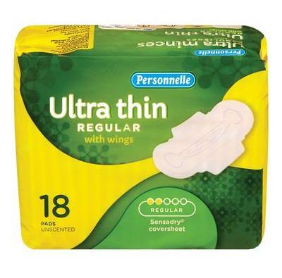 Personnelle serviettes hygiéniques ultra mince pour flux régulier avec ailes (18 un) - regular flow ultra thin pads with wings (18 units)
