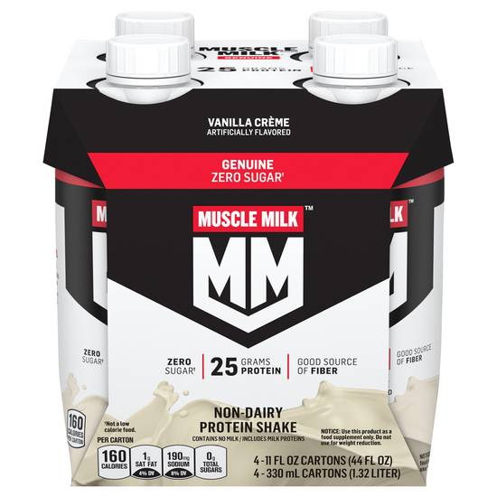 Muscle Milk Genuine Non-Dairy Vanilla Creme Protein Shake (4 ct, 11 floz)