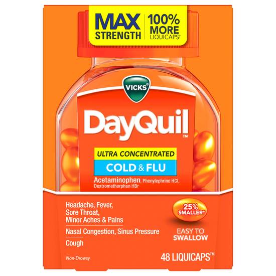 Vicks Dayquil Ultra Concentrated Cold and Flu Liquicaps (48 ct)