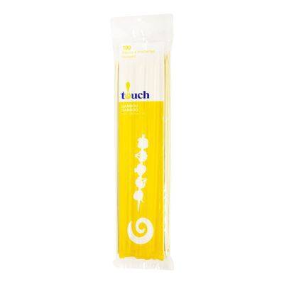 Touch batons de bamboo à brochettes (100 un) - bamboo skewers 25 cm (100 units)