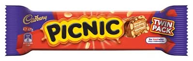 Cadbury Picnic Twin Pack Chocolate Bar 67G