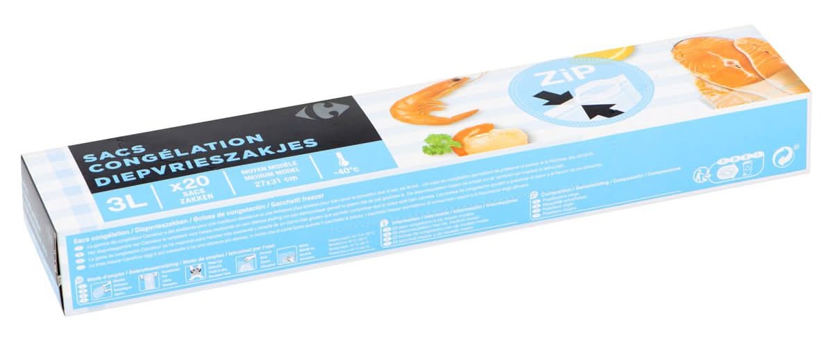 Carrefour Diepvrieszakjes 3L 20 Zakken