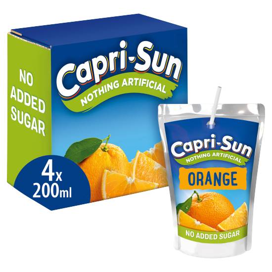 Capri-Sun Nothing Artificial No Added Sugar Orange 4 X 200ml