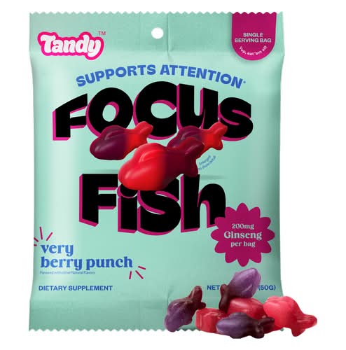 Tandy Focus Fish Gummy Supplements, Very Berry Punch (1.76 oz)