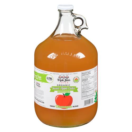 Triple Jim's Juice Organic Sweet Apple Cider 3.78 L