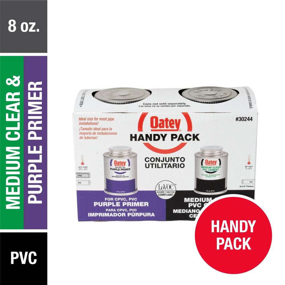 Oatey Handy Pack 8-fl oz Purple and Clear PVC Cement and Primer | 30244L