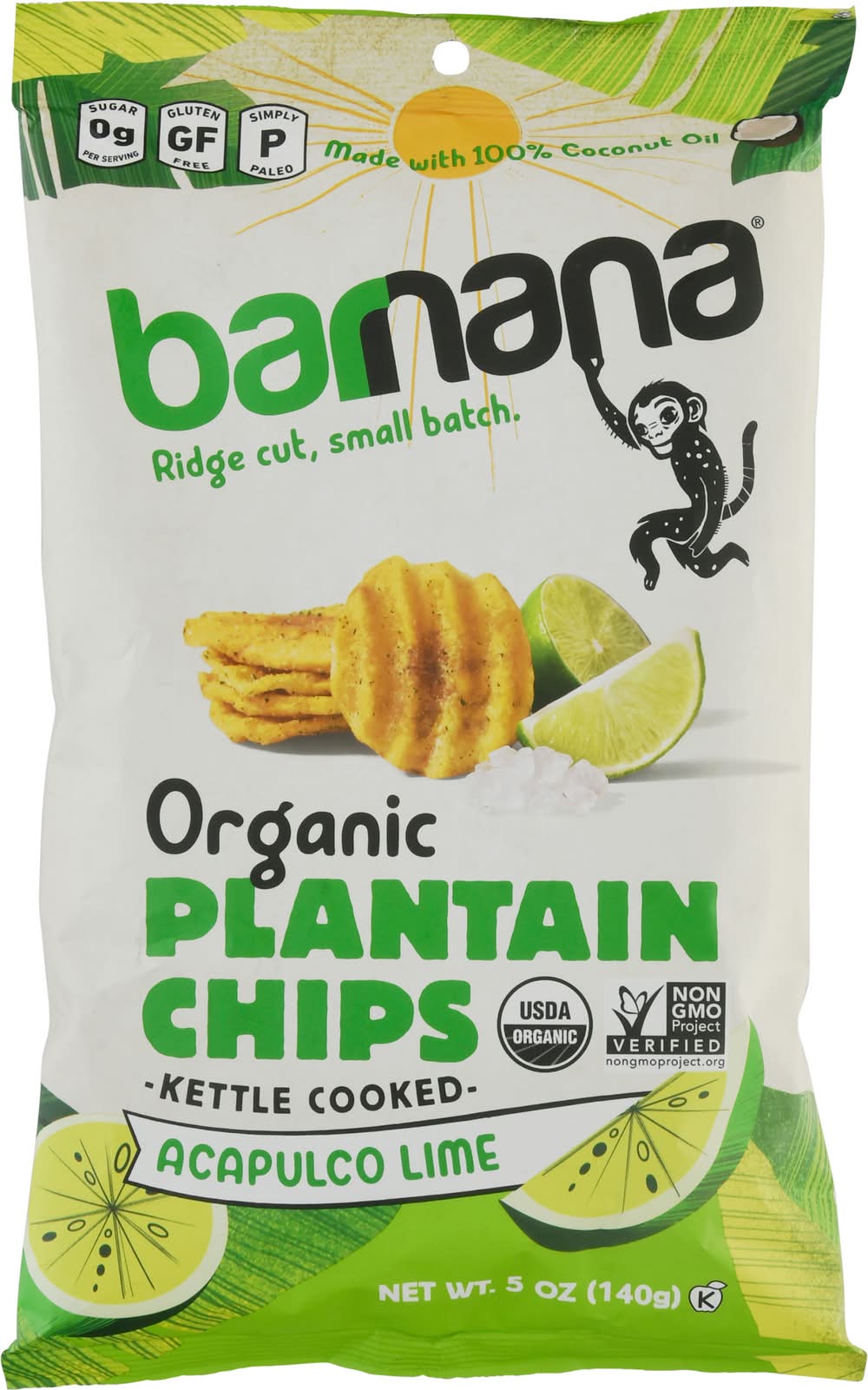 Barnana Organic Plantain Chips, Acapulco Lime (5 oz)