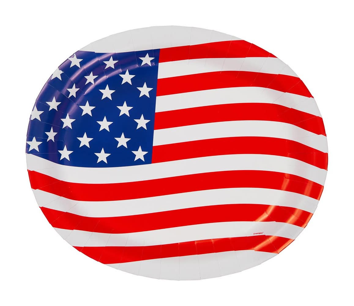 Patriotic Vibes Oval Paper Plates