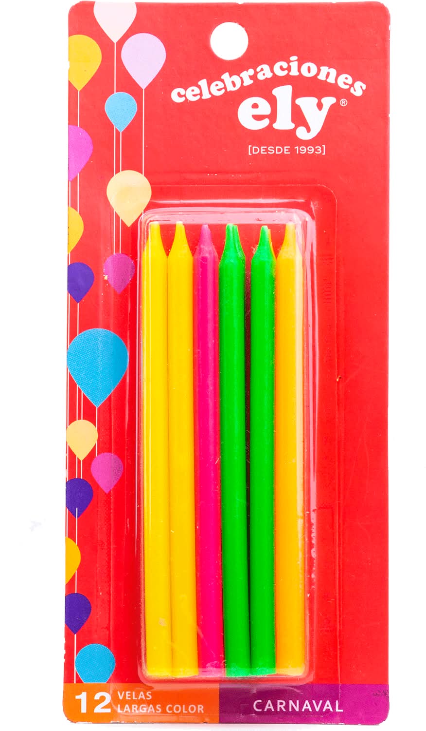 Ely · Velas largas carnaval (12 un)