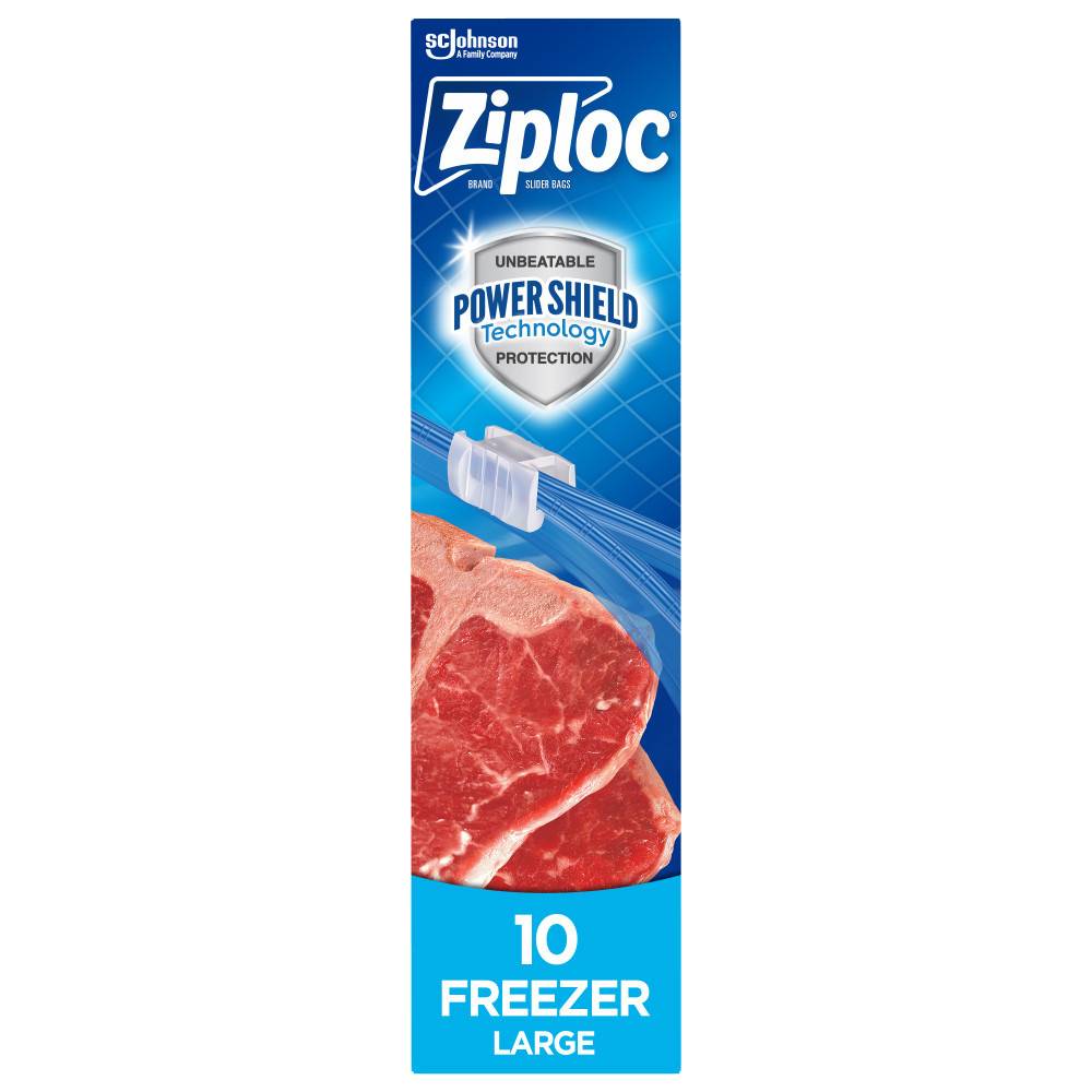 Ziploc Slider Bags Freezer Large Powerguard (10 units)