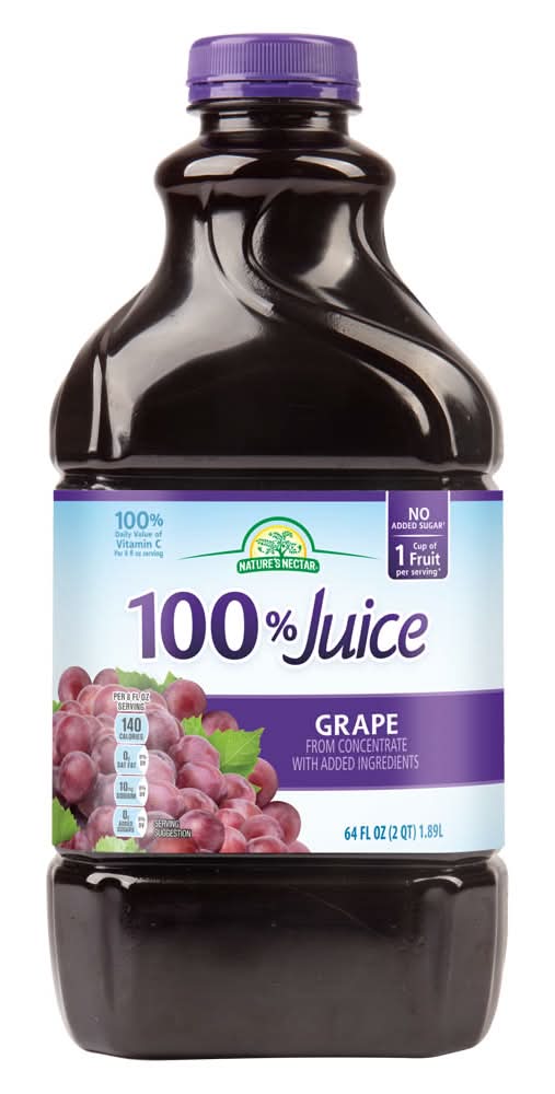 Nature's Nectar 100% Juice, Grape (64 fl oz)
