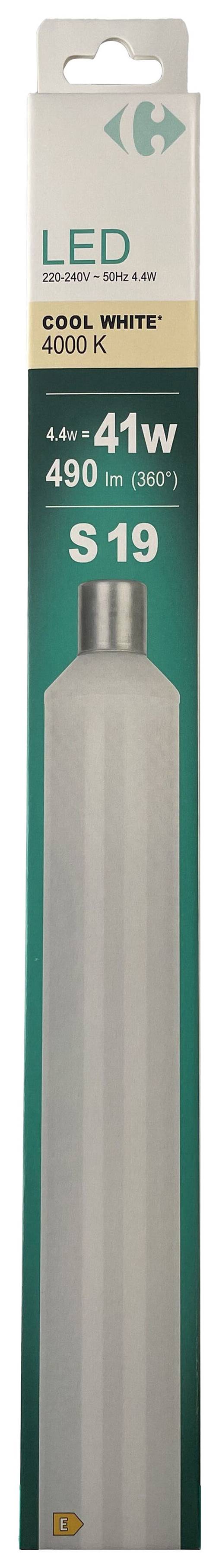 Carrefour - Ampoule led linolite 40w s19 cw, 39L x 325l x 54H mm