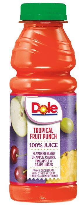 Dole 100% Juice - Tropical Fruit Punch, 15.2 oz - 12 ct (1X12|1 Unit per Case)