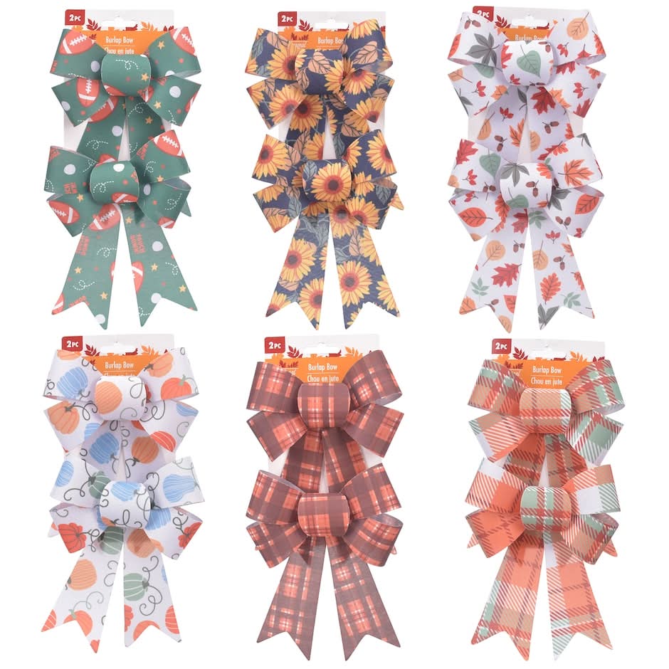 Burlap Harvest Inspired Bows, 2-ct. Packs
