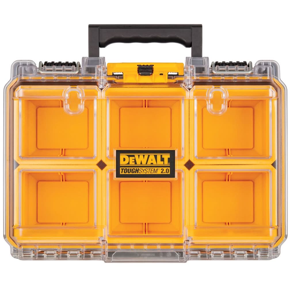 Dewalt Toughsystem 2.0 10.47 In. W X 5.2 In. H Half-Size Organizer Polypropene 6 Compartments Yellow
