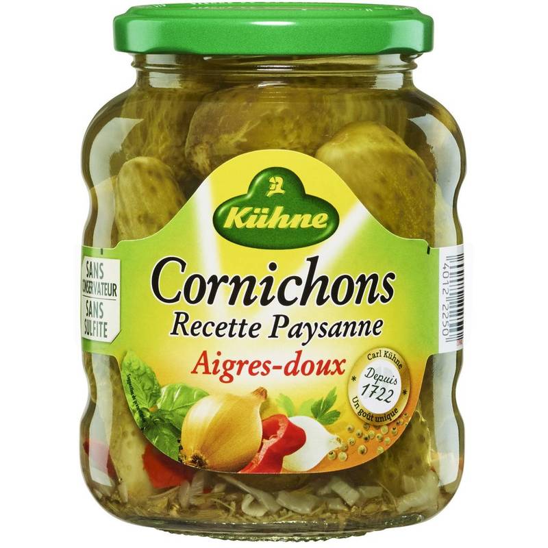 Cornichons aigre-doux Kuhne 330g