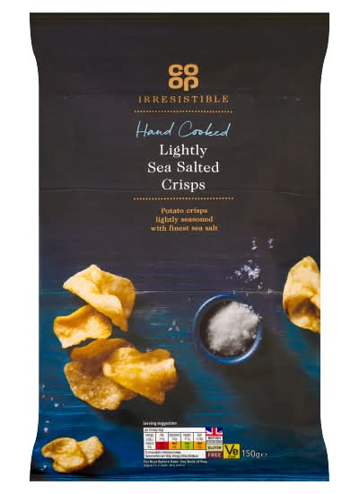 Co-op Irresistible Hand Cooked Lightly Sea Salted Crisps (150g)