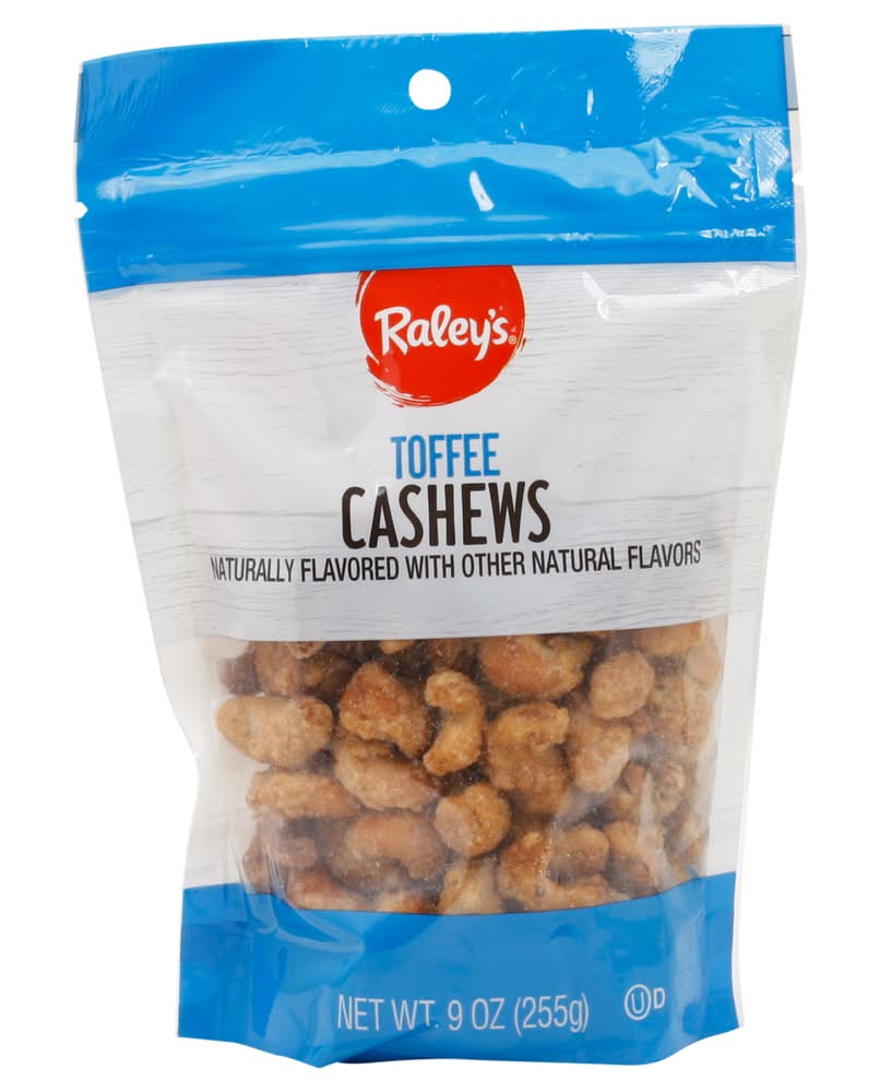 Raley's Cashews Nuts, Toffee (9 oz)